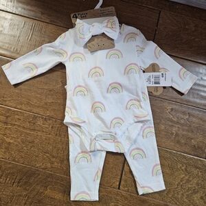 Baby Essentials White Rainbow Matching Set